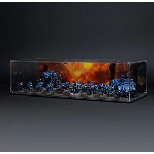 Wicked Brick Display Case for Warhammer Army with Charred Citadel Background - Large / Standard / Deep