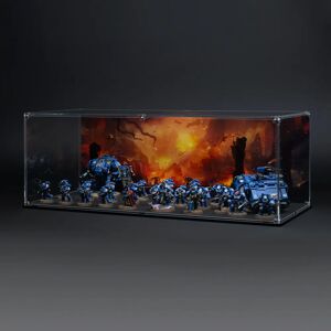 Wicked Brick Display Case for Warhammer Army with Charred Citadel Background - Large / Tall / Deep