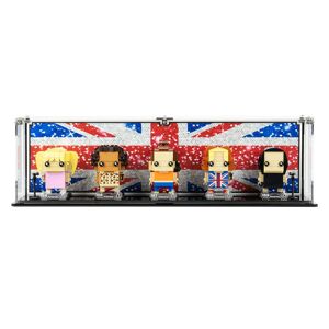 Wicked Brick Display Case for LEGO® Brickheadz Spice Girls Tribute (40548) - Display case with background 1 (Union Jack)