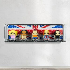 Wicked Brick Wall Mounted Display Case for LEGO® Brickheadz Spice Girls Tribute (40548) - Wall mounted display case with background design 1 (Union Jack)