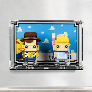 Wicked Brick Wall Mounted Display Case for LEGO® Brickheadz Woody & Bo Peep (40553) - Wall mounted display case with background design