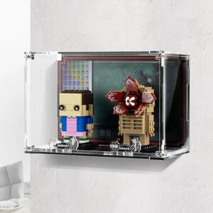 Wicked Brick Wall Mounted Display Case for LEGO® Brickheadz Demogorgan & Eleven (40549) - Wall mounted display case with background design