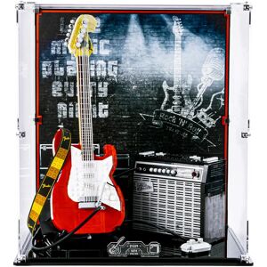 Wicked Brick Display Case for LEGO® Ideas Fender® Stratocaster™ (21329) - Display case with printed background