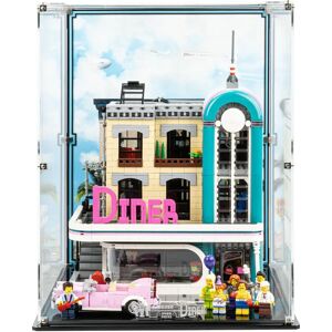 Wicked Brick Display Case for LEGO® Downtown Diner (10260) - Display case with printed background