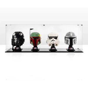 Wicked Brick Display case for four LEGO® Helmets - Clear background