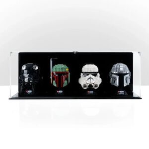 Wicked Brick Display case for four LEGO® Helmets - Black background