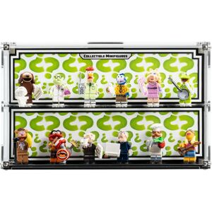 Wicked Brick Wall Mounted Display Case for LEGO® The Muppets Collectable Minifigure Series (71033) - Display case with background design (question mark)