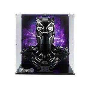 Wicked Brick Display Case for LEGO® Marvel Black Panther Bust (76215) - Display case with background design
