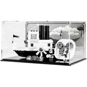 Wicked Brick Display case for LEGO® Ideas: Steamboat Willie (21317) - Display case with printed vinyl background