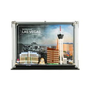 Wicked Brick Display Case for LEGO® Architecture: Las Vegas Skyline (21047) - Display Case with Custom Background Design