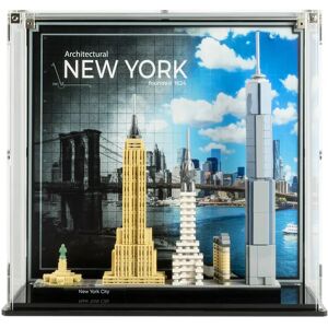 Wicked Brick Display Case for LEGO® Architecture: New York Skyline (21028) - Display Case with Custom Background Design