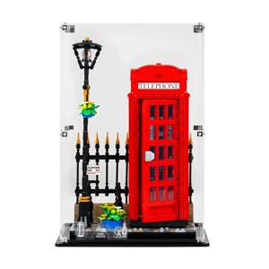 Wicked Brick Display Case for LEGO® Ideas Red London Telephone Box (21347) - Clear Background