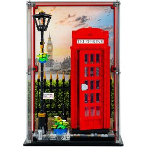 Wicked Brick Display Case for LEGO® Ideas Red London Telephone Box (21347) - Printed Background