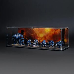 Wicked Brick Display Case for Warhammer Army with Charred Citadel Background - Small / Standard / Standard