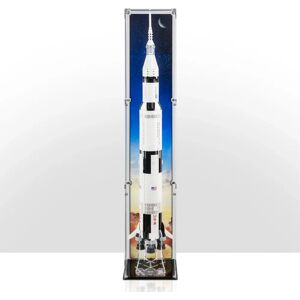 Wicked Brick Display Case (vertical) for LEGO® Ideas: NASA Apollo Saturn V (92176) - Display case with background design