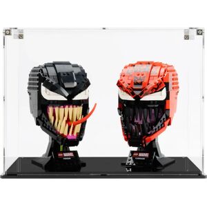 Wicked Brick Dual Display Case for LEGO® Marvel: Spider-Man Venom (76187) & Carnage (76199) Helmets - Display Case with Clear Back Plate