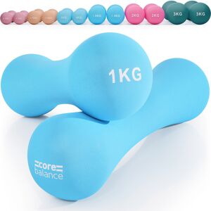 Balance Cast Iron Bone Dumbbells 2 x 1kg   Soft Touch Neoprene   0.5kg, 0.75kg, 1.5kg, 2kg, 3kg