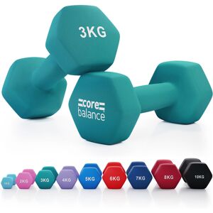 Balance Cast Iron Hex Dumbbells 2 x 3kg   Soft Touch Neoprene   1kg, 2kg, 4kg, 5kg, 6kg, 7kg, 8kg, 10kg