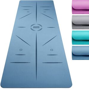 Balance Premium Yoga Mat   Alignment Lines   183cm x 65cm x 6mm   Non Slip TPE Foam   Exercise & Fitness