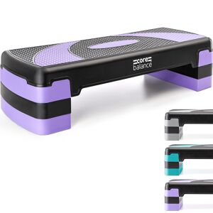 Balance Aerobic Exercise Step   3 Level Adjustable Fitness Stepper   Non Slip   Purple