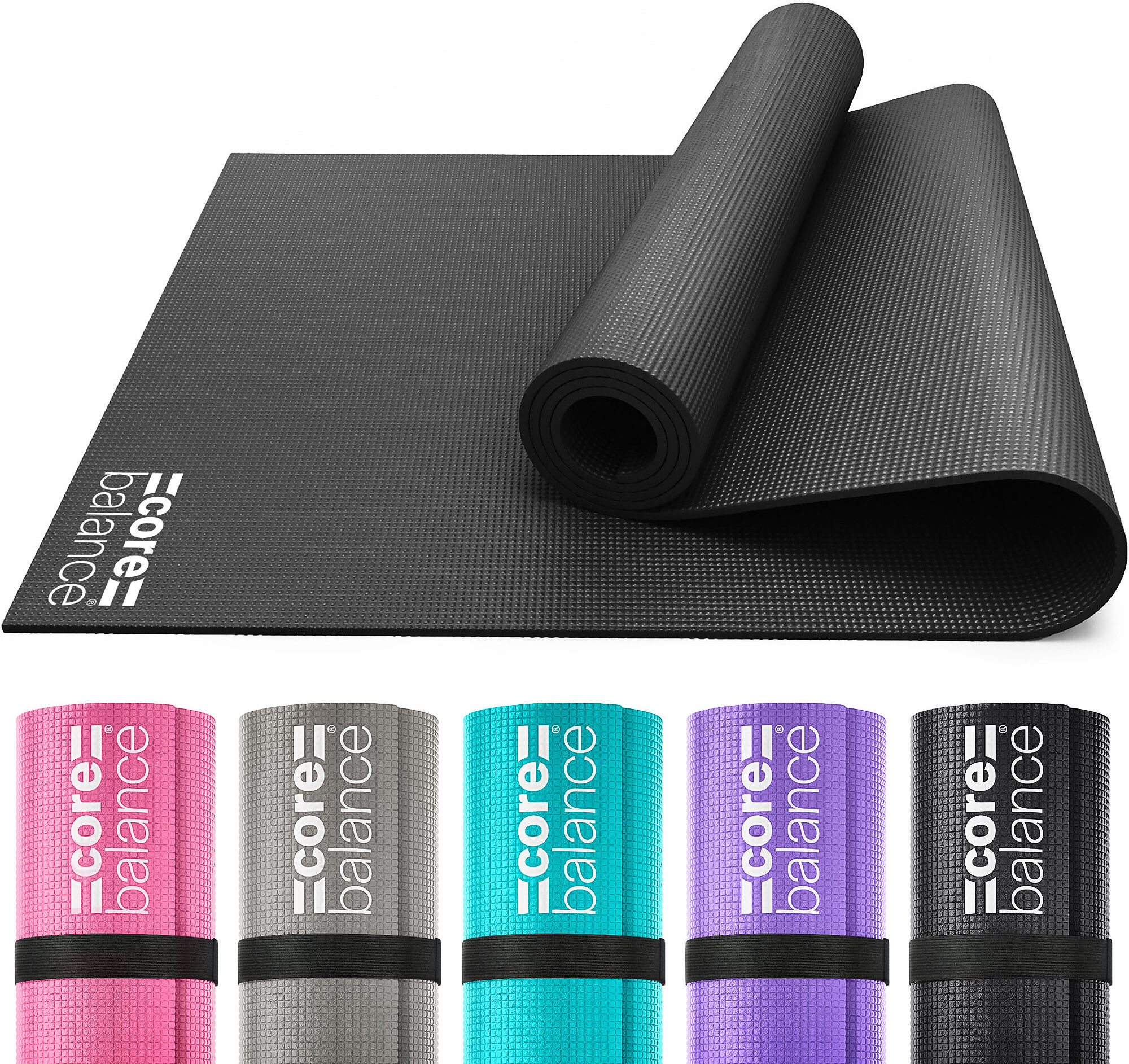 Balance Yoga Mat   173m x 61cm   6mm Thick Non Slip Foam   Stable & Grippy   Strap Included