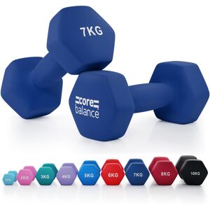 Balance Cast Iron Hex Dumbbells 2 x 7kg   Soft Touch Neoprene   1kg, 2kg, 3kg, 4kg, 5kg, 6kg, 8kg, 10kg