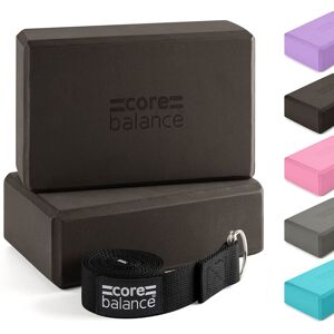 Balance Foam Yoga Block Pair   2 x Pilates Exercise Blocks with Yoga Stretching Strap