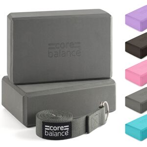 Balance Foam Yoga Bricks & Strap - Grey