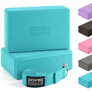 Balance Foam Yoga Block Pair   2 x Pilates Exercise Blocks with Yoga Stretching Strap