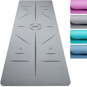 Balance Premium Yoga Mat   Alignment Lines   183cm x 65cm x 6mm   Non Slip TPE Foam   Exercise & Fitness