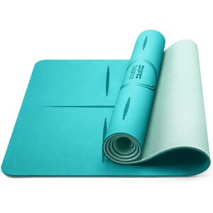 Balance Premium Yoga Mat   Alignment Lines   183cm x 65cm x 6mm   Non Slip TPE Foam   Exercise & Fitness