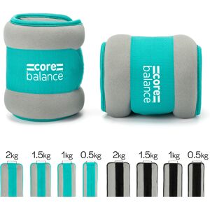 Balance Ankle & Wrist Weights   2 x 1kg   Neoprene Fabric with Velcro Strap   Teal