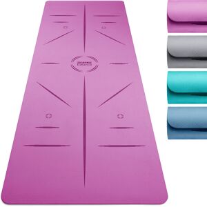 Balance Premium Yoga Mat   Alignment Lines   183cm x 65cm x 6mm   Non Slip TPE Foam   Exercise & Fitness