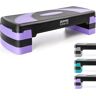 Balance Aerobic Exercise Step   3 Level Adjustable Fitness Stepper   Non Slip   Purple