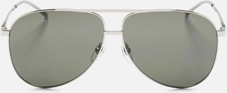 Gucci Metal Webbing Aviator Sunglasses Silver - Size: OS