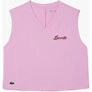 Lacoste Women's Ultra Dry Cotton Sport Crop Top - Pink - Size: 18 Lacoste Women's Ultra Dry Cotton Sport Crop Top - Pink - Size: 18