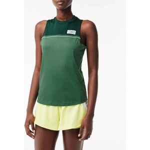 Lacoste Women's Contrast Stretch Cotton Sport Tank - Multi - Size: 10 Lacoste Women's Contrast Stretch Cotton Sport Tank - Multi - Size: 10