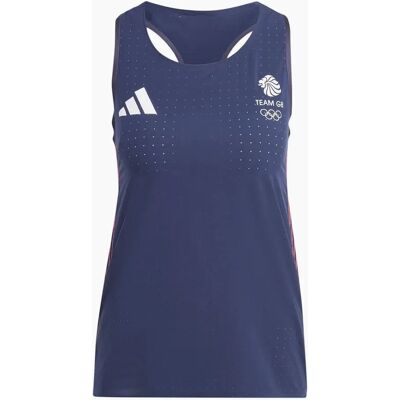 Adidas Women's Womens Team Gb Adizero Running Tank Top - Navy - Size: 10 Adidas Women's Womens Team Gb Adizero Running Tank Top - Navy - Size: 10
