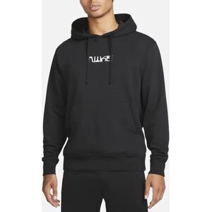 Men's Nike Mens Hoodie Sweatshirt Club Fleece Pullover Standard Fit Cotton Sportswear - Black - Size: 42