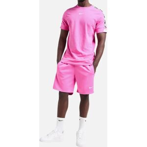 Men's Nike Tracksuit Mens T Shirts Tape Shorts Set NSW Repeat Terry Shorts Cotton Tee - Pink - Size: 2XL