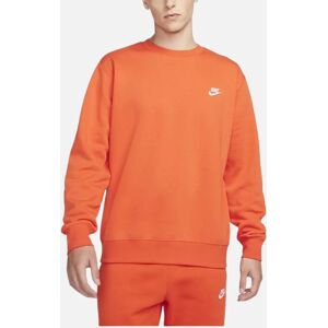 Men's NIKE BV2662 Sportswear Club Fleece Men's Crew Relax Fit Sweatshirt - Orange - Size: 38 Men's NIKE BV2662 Sportswear Club Fleece Men's Crew Relax Fit Sweatshirt - Orange - Size: 38