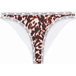 Calvin Klein Women's Logo Tape High Leg Cheeky Bikini Bottom, Animal - Brown - Size: XS