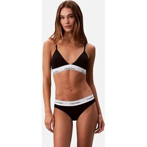 Calvin Klein Women's Icon Cotton Modal Bikini Brief, Black - White - Size: 1XL