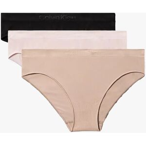 Women's Calvin Klein BIKINI 3 PACK Womens Seamless Bikini Multicoloured - Tan - Size: MEDIUM