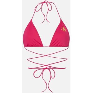 Calvin Klein Women's Triangle Bikini Top, CK One Royal Pink - Pink/Pink - Size: XS Calvin Klein Women's Triangle Bikini Top, CK One Royal Pink - Pink/Pink - Size: XS