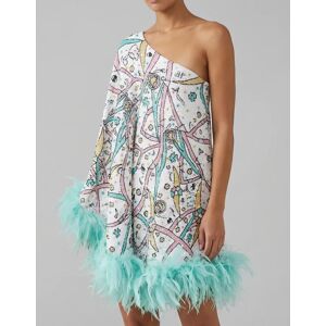 Oceanus Women's Coral One Shoulder Multi Coloured Kaftan - Size: S Oceanus Women's Coral One Shoulder Multi Coloured Kaftan - Size: S