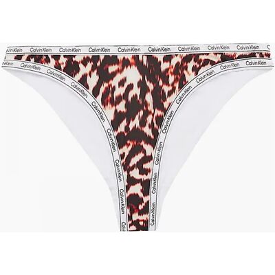 Calvin Klein Women's Logo Tape High Leg Cheeky Bikini Bottom, Animal - Brown - Size: XS Calvin Klein Women's Logo Tape High Leg Cheeky Bikini Bottom, Animal - Brown - Size: XS