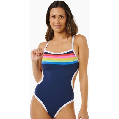 Ripcurl Women's Rip Curl Womens Surf Stripe Cheeky 1 Piece Swimsuit - Navy - Size: XS Ripcurl Women's Rip Curl Womens Surf Stripe Cheeky 1 Piece Swimsuit - Navy - Size: XS