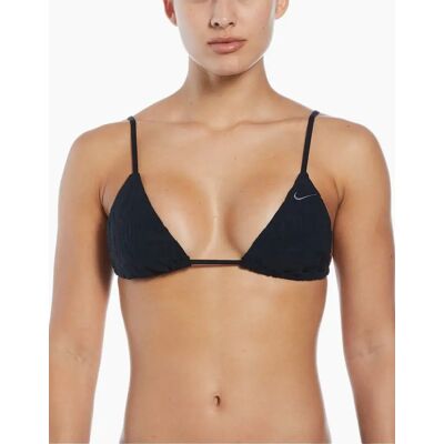 Nike Women's Tie Back Textured Triangle Bikini Top - Black - Size: 14 l Nike Women's Tie Back Textured Triangle Bikini Top - Black - Size: 14 l