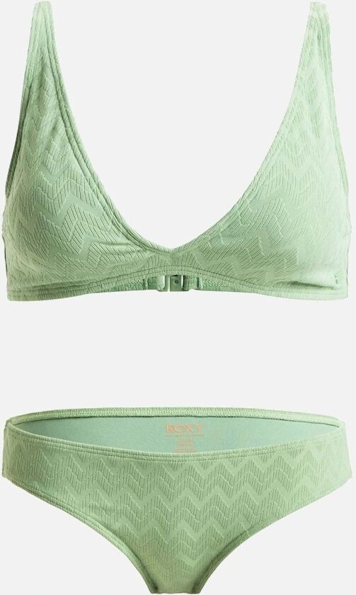 Women's Roxy Womens Current Coolness Triangle Set Bikini - Green - Size: XS